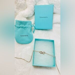 Authentic Tiffany & Co. Sterling Silver Infinity Double Chain Necklace (Full Set